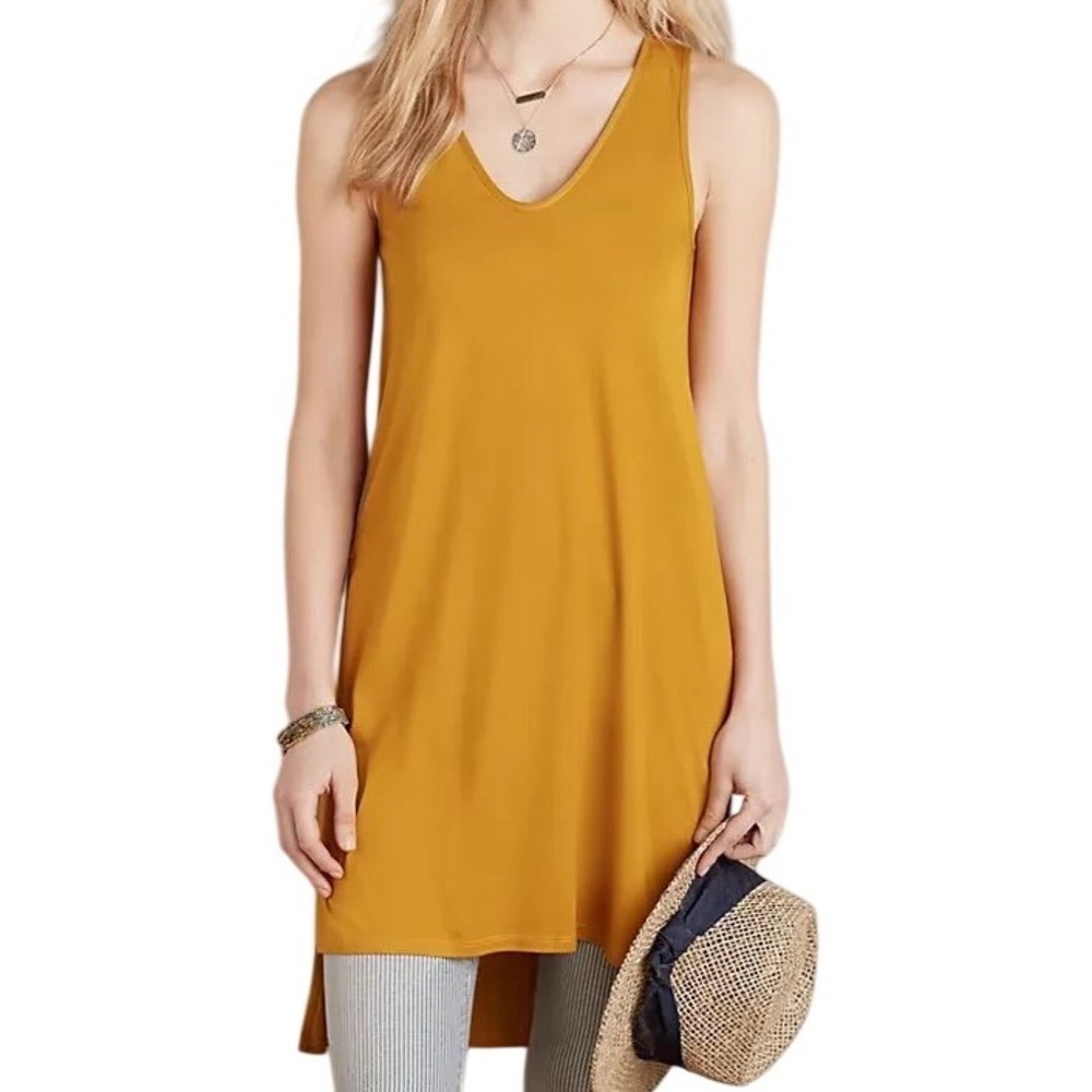 Anthropologie Akemi + Kin Longview Tank V-Neck High-Low Tunic Top Size Small